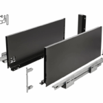 Guide per cassetti Axispro Push Soft Close estrazione totale portata kg.40 con Spondina Nero D mm.199 Varie Lunghezze | GTV